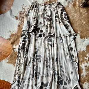 ALEXIS Silk Animal Print Bennett Skirt